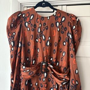 PrettyLittleThing Brown and Orange Sheath Mini Dress